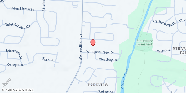 Map showing North Park Church of Christ Pantry at 4938 Westerville Road, Northland, OH