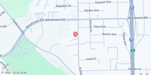 Map showing WIth Gods Grace Free Store at 5505 North Dixie, Northridge, OH