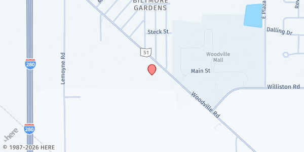 Map showing Foundation Stone Christian Church at 4532 Woodville Road, Northwood, OH