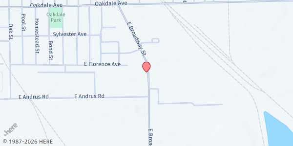 Map showing Unity United Methodist Church at 1910 E. Broadway St., Northwood, OH