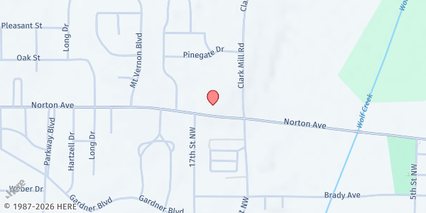 Map showing Barberton Area Community Ministries - Norton Location at 939 Norton Ave., Norton, OH