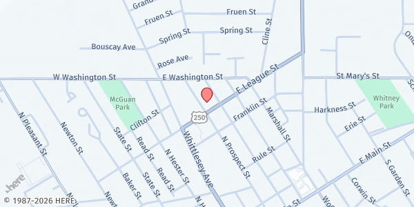 Map showing Norwalk Area Food Bank Inc at 99 Whittlesey Ave Ste C, Norwalk, OH