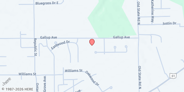 Map showing Victory Baptist Church Food Pantry at 132 Gallup Ave., Norwalk, OH