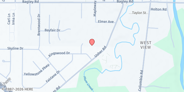 Map showing St. Innocent Orthodox Church at 8526 Usher Rd, Olmsted Falls, OH