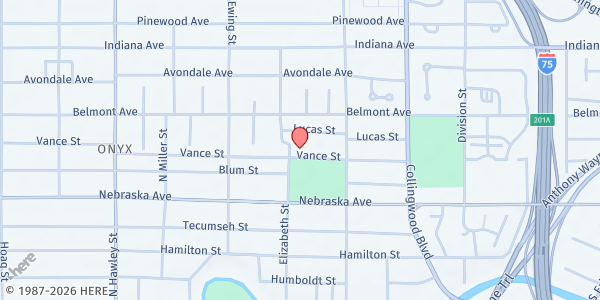 Map showing Martin Luther King Kitchen For the Poor - Main Office at 650 Vance Street, ONYX, OH