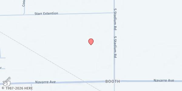 Map showing Hope Community Church of the Nazarene at 5650 Starr Extension, Oregon, OH