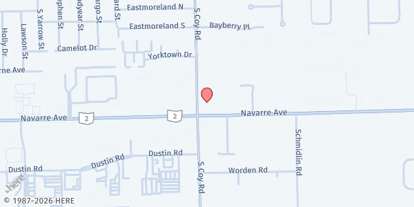 Map showing Saint Paul Episcopal Church at 798 South Coy Road, Oregon, OH