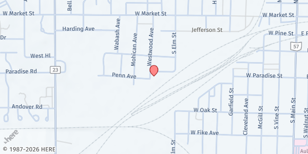 Map showing New Hope Christian Church at 236 N Walnut St, Orrville, OH