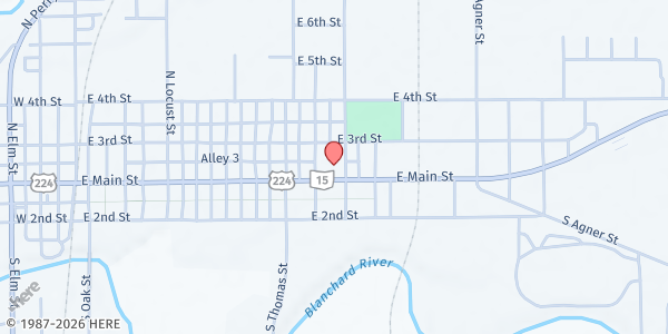 Map showing Ottawa Food Pantry at 137 N. Pratt St., Ottawa, OH