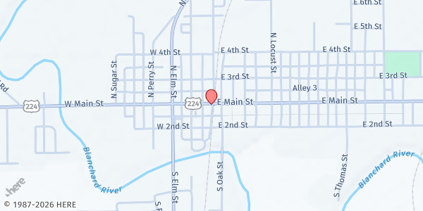 Map showing Putnam County Community Thrift Store/Food Pantry at 101 W. Main St., Ottawa, OH