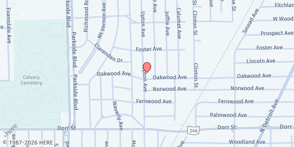 Map showing Redeemer Lutheran Church at 1702 Upton Avenue, Ottawa, OH