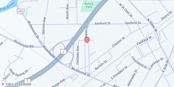 Map showing Calvary CME Church at 556 Lawnview Ave, Painesville, OH