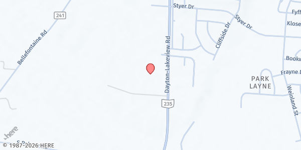 Map showing Seed of Hope Food Pantry at Medway Church at 2550 S. Dayton Lakeview Rd., Park Layne, OH