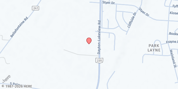 Map showing Seeds of Hope at 2550 S. Dayton Lakeview Rd., Park Layne, OH
