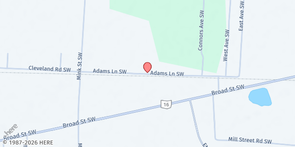 Map showing Pataskala LEADS at 12536 Adams Lane SW, Pataskala, OH
