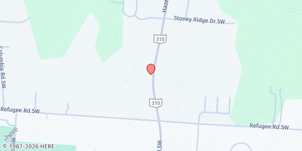 Map showing Storehouse for Jesus Pataskala - Pantry Distribution at 8100 HAZELTON ETNA RD SW, PATASKALA, OH