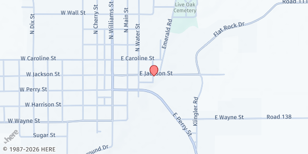 Map showing Paulding Co. Senior Center at 401 E Jackson St, Paulding, OH