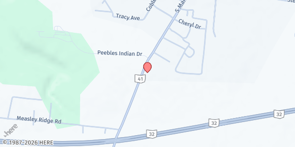 Map showing Grace Fellowship at 25654 State Rte 41, Peebles, OH