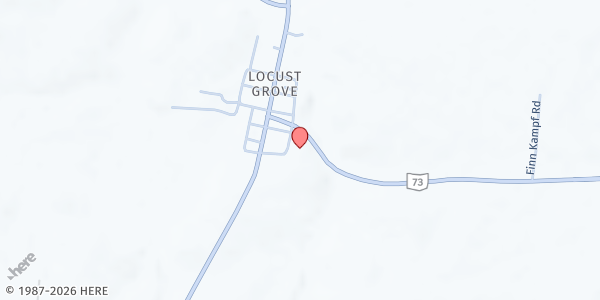 Map showing New Heart Community Church at 20 East St, Peebles, OH