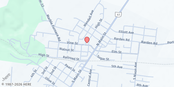 Map showing Peebles Community Bible Fellowship Seventh-day Adventist Church at 60 Vine St, Peebles, OH