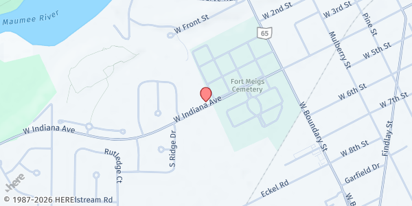 Map showing Bethel Assembly Of God Church at 665 W. Indiana Avenue, Perrysburg, OH