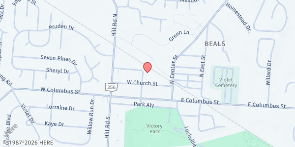 Map showing PCMA Food Pantry at 70 CROSS ST Suite B, PICKERINGTON, OH