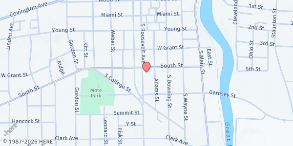 Map showing Bethany Center at 339 South St, Piqua, OH