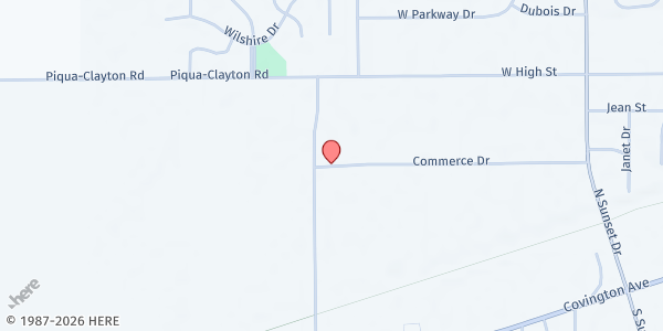 Map showing New Path Inc - Piqua at 1874 Commerce Dr., Piqua, OH