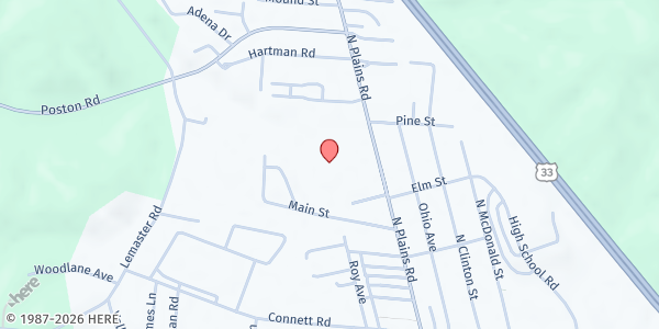 Map showing Salvation Army - The Plains at 70 North Plains Road, The Plains, OH