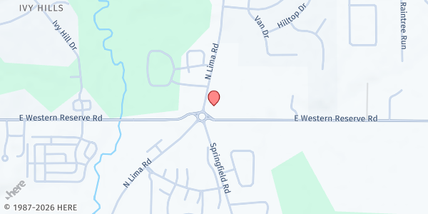 Map showing God's Warehouse Poland at 2250 E Western Reserve Rd, Poland, OH