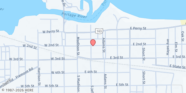 Map showing St. Thomas Episcopal Church at 214 E. 2nd St., PORT CLINTON, OH