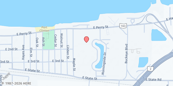 Map showing St. Vincent De Paul-Immaculate Conception at 129 Maple St., PORT CLINTON, OH