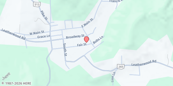 Map showing Living Water Food Pantry at 287 Fair Street, Quaker City, OH