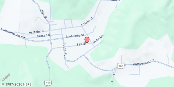 Map showing Living Water Food Pantry at 287 Fair Street, Quaker City, OH