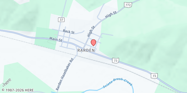 Map showing Rarden Daily Bread at 1631 Bleekman Street, Rarden, OH