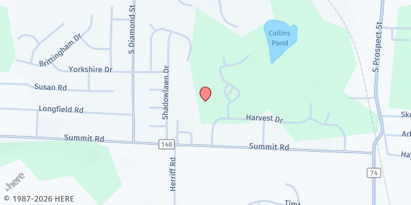 Map showing Church of Christ - Ravenna at 3897 Summit Rd., Ravenna, OH