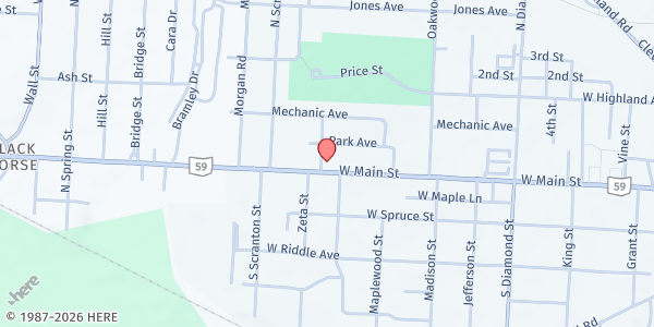 Map showing Community Action Council of Portage County at 1036 W Main St, Ravenna, OH
