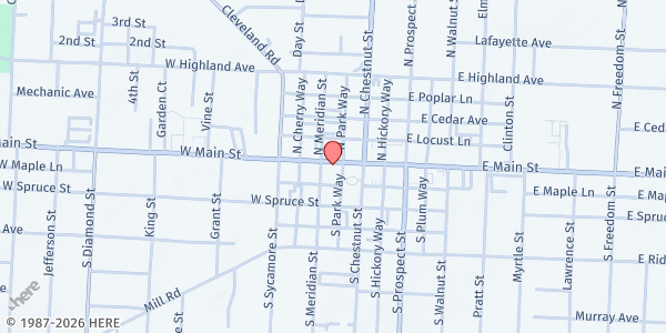 Map showing Pantry at 219 W Main St, Ravenna, OH