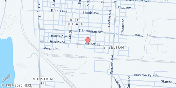 Map showing Koinonia Dev. Corp Pantry at 258 Hosack Street, Reeb-Hosack, OH