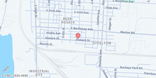 Map showing Koinonia Food Pantry at 258 Hosack Street, Reeb-Hosack, OH
