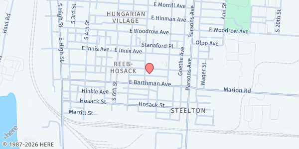 Map showing St Ladislas Pantry at 277 Reeb Avenue, Reeb-Hosack, OH