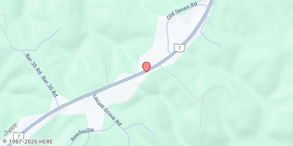 Map showing Bethel Worship Center-Manna and More Food Pantry at 39782 SR 7, Reedsville, OH