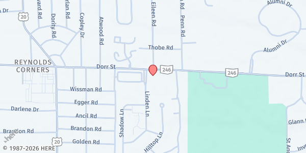 Map showing Reynolds Corners Library at 4833 Dorr Street, Reynolds Corners, OH