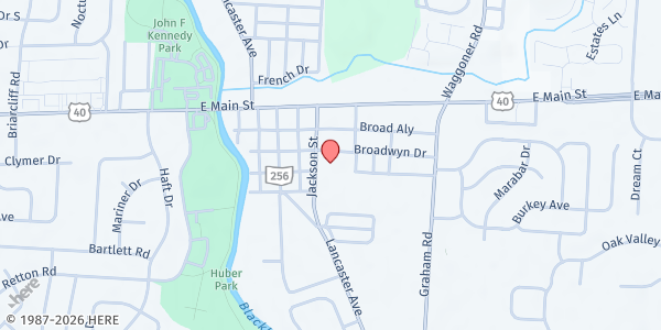 Map showing Hannah Ashton Middle School at 1482 Jackson Street, Reynoldsburg, OH