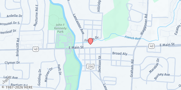 Map showing Reynoldsburg Helping Hands at 7356 E. Main St., Reynoldsburg, OH