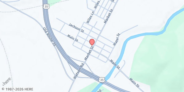 Map showing Mission Family Ministries Food Pantry at 345 Market St, Richmond Dale, OH