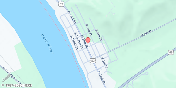 Map showing Centenary United Methodist Church at 110 N Second St, Ripley, OH