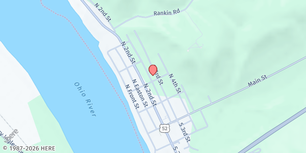 Map showing Ripley-First Presbyterian Church at 114 Mulberry St, Ripley, OH