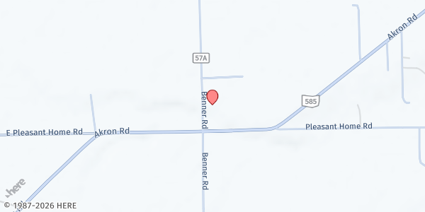 Map showing Crown Hill Food Pantry at 9693 Benner Rd., Rittman, OH