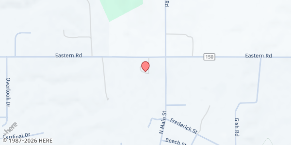Map showing Eastern Road Church of God Food Ministry at 2600 Eastern Rd., Rittman, OH